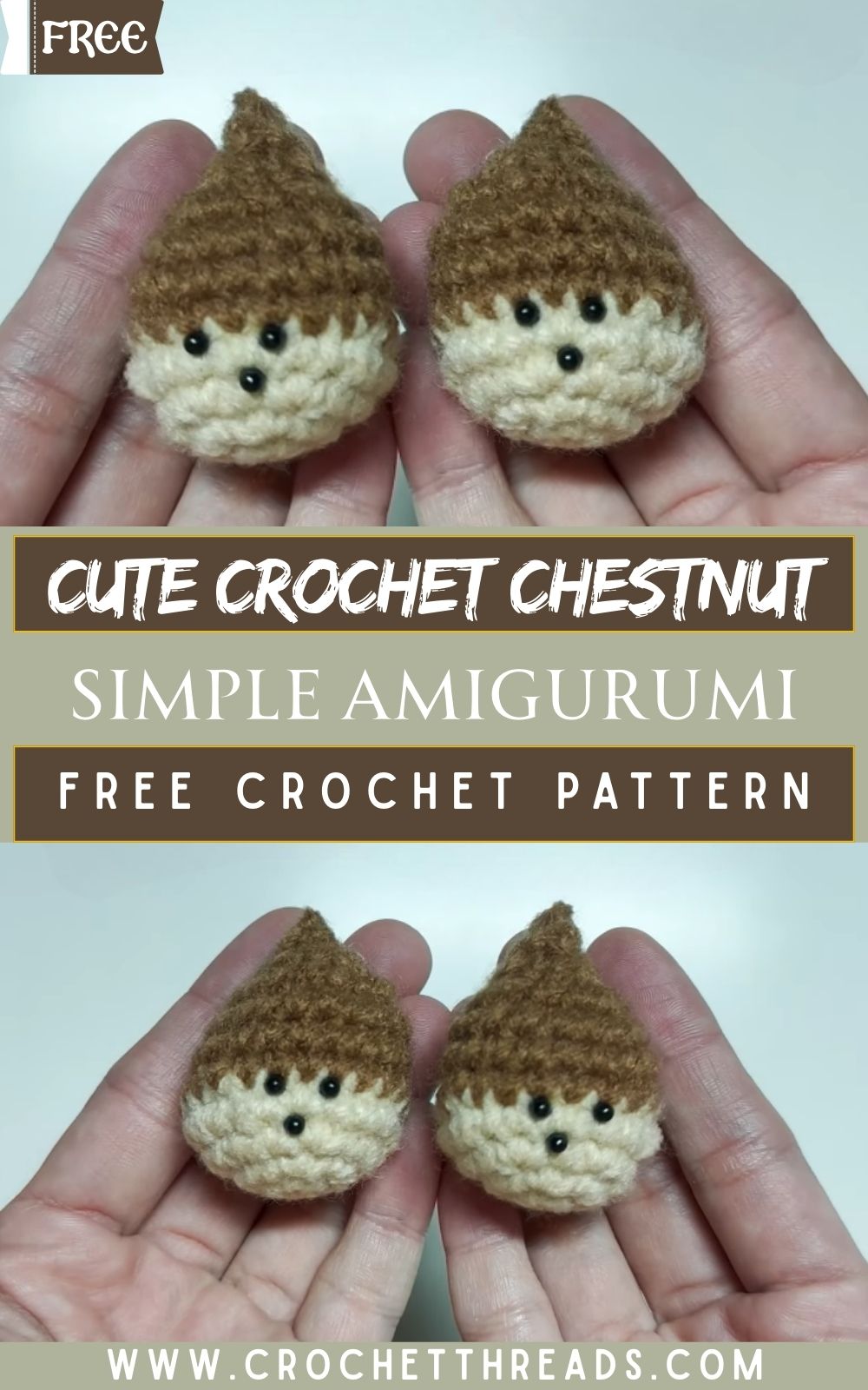 Mini Cute Crochet Chestnut Simple Amigurumi Project