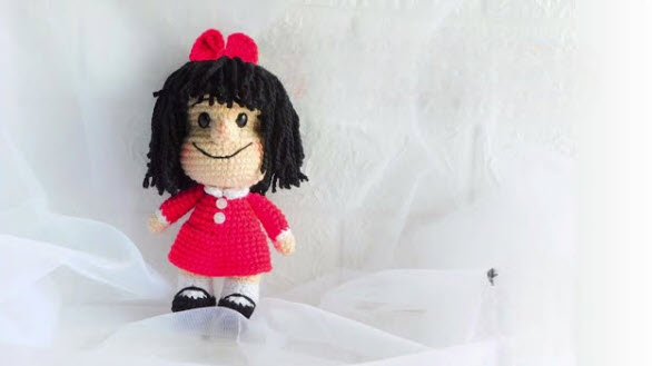 Crochet Mafalda Doll Amigurumi Patterns Collectible Gift for Fans