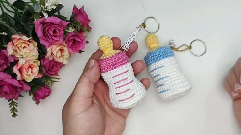 Mesmerizing Crochet Baby Bottle Keychain Amigurumi Pattern
