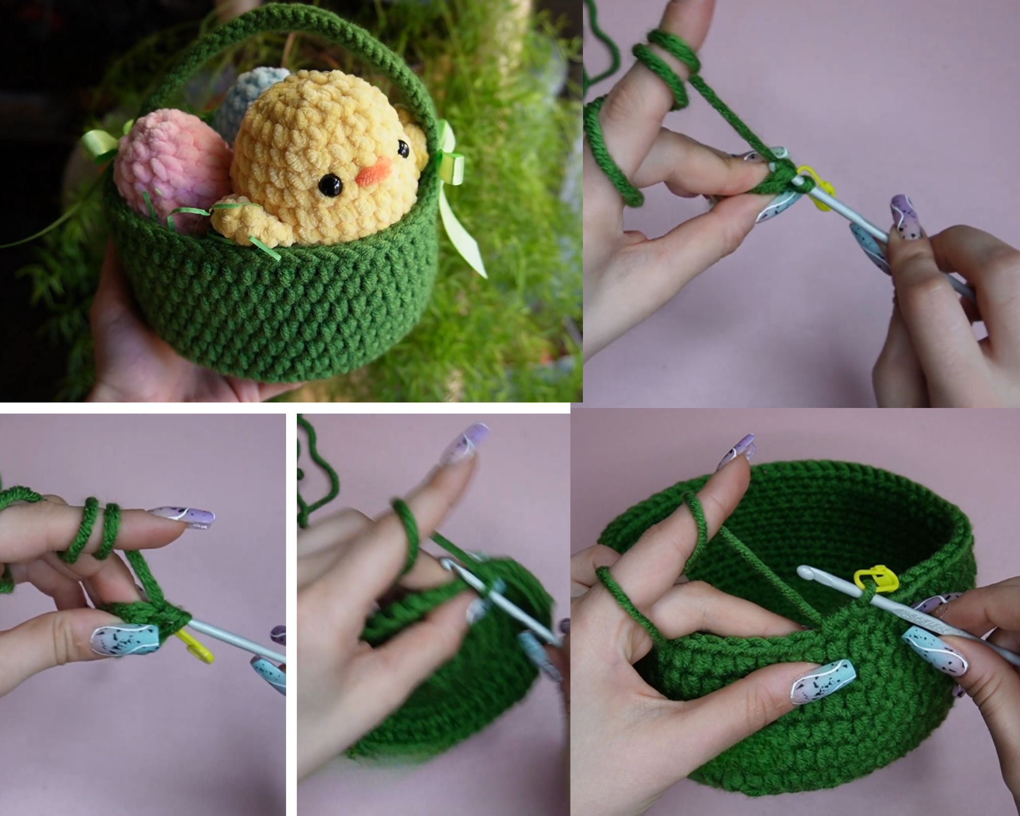 Graceful Crochet Basket Easter Egg Hunt Pattern