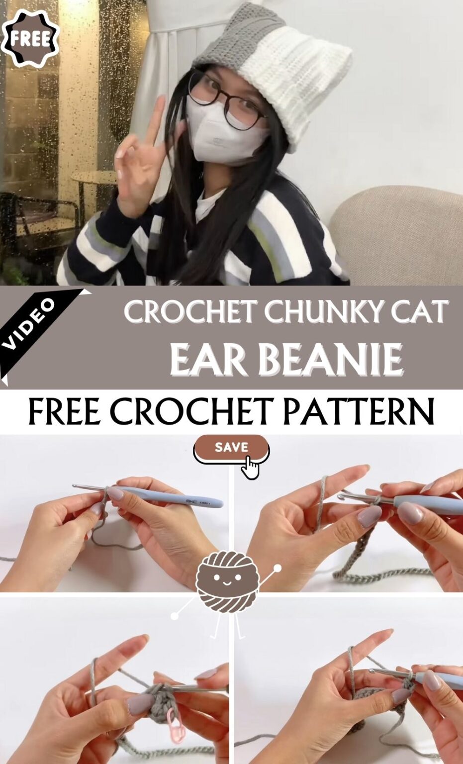 Elegant Crochet Cat Ear Beanie Pattern Photos