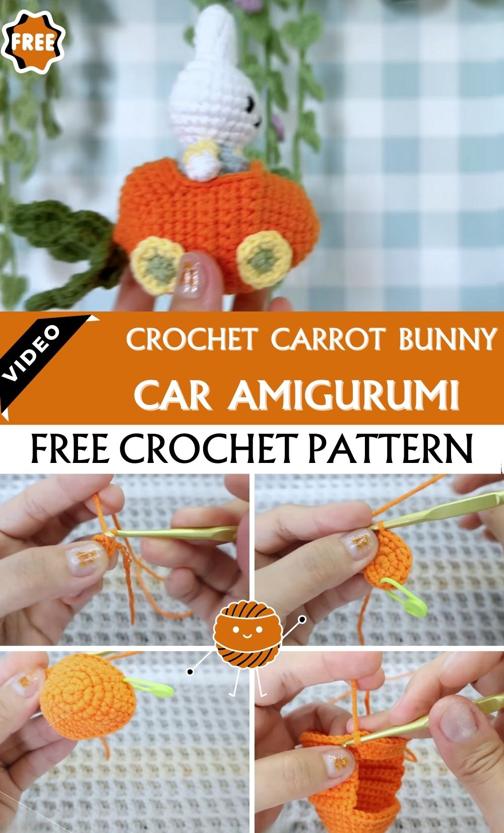 Flawless Crochet Carrot Bunny & Pup in Car Amigurumi Pattern