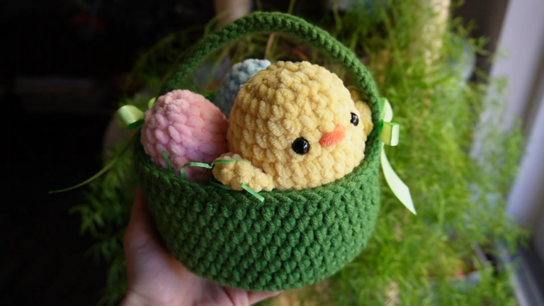 Graceful Crochet Basket Easter Egg Hunt Pattern