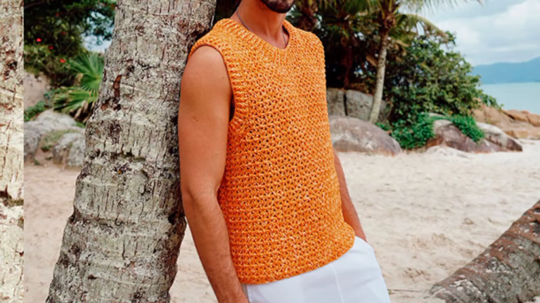 Crochet Tank Top for Men Patterns Summer Outfit Ideas