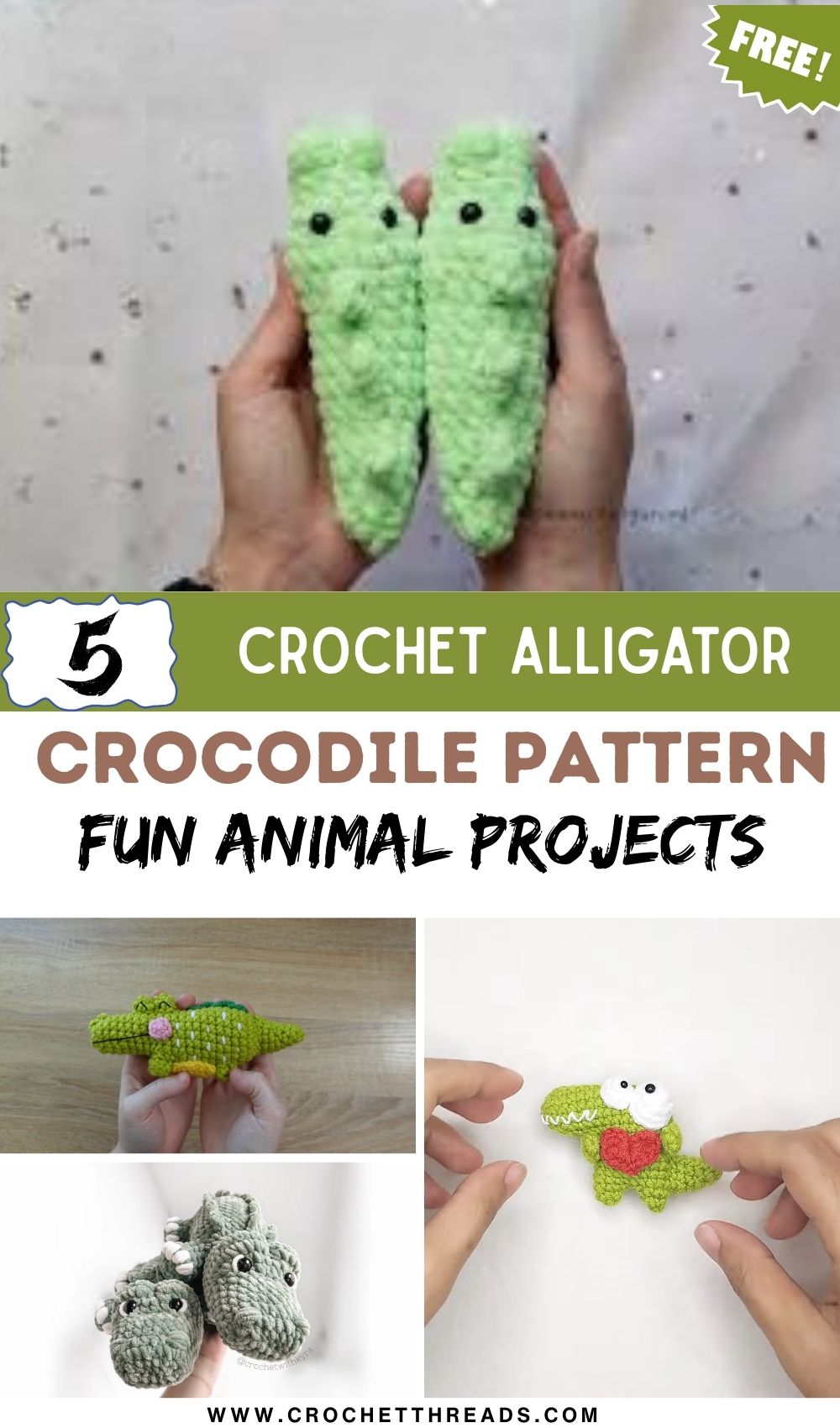 Crochet Alligator Crocodile Pattern