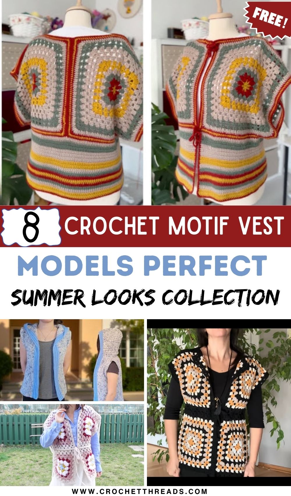 Crochet Motif Vest Models Collection Perfect for Everyday Summer Looks