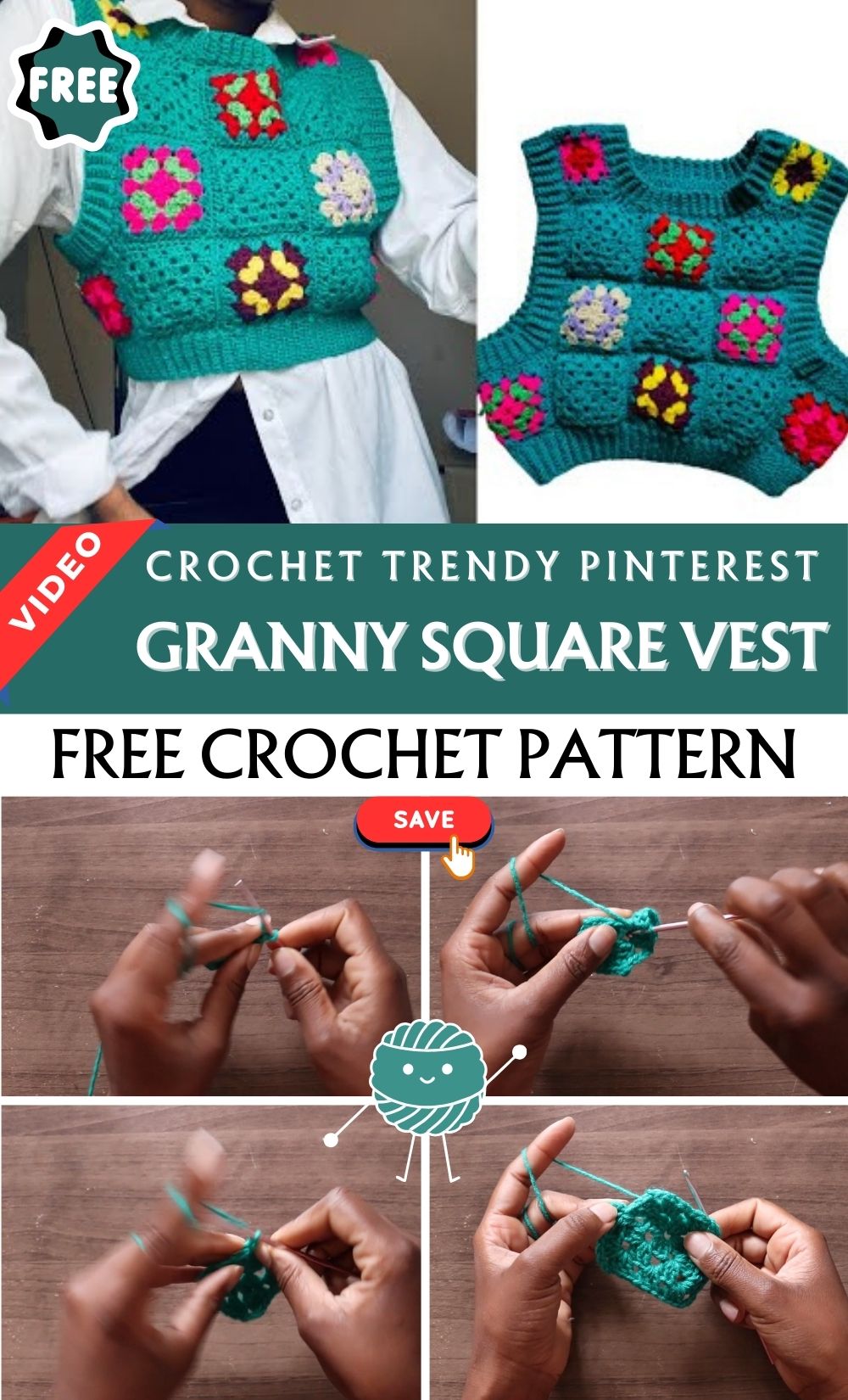 Exceptional Crochet Trendy Pinterest Granny Square Vest Pattern