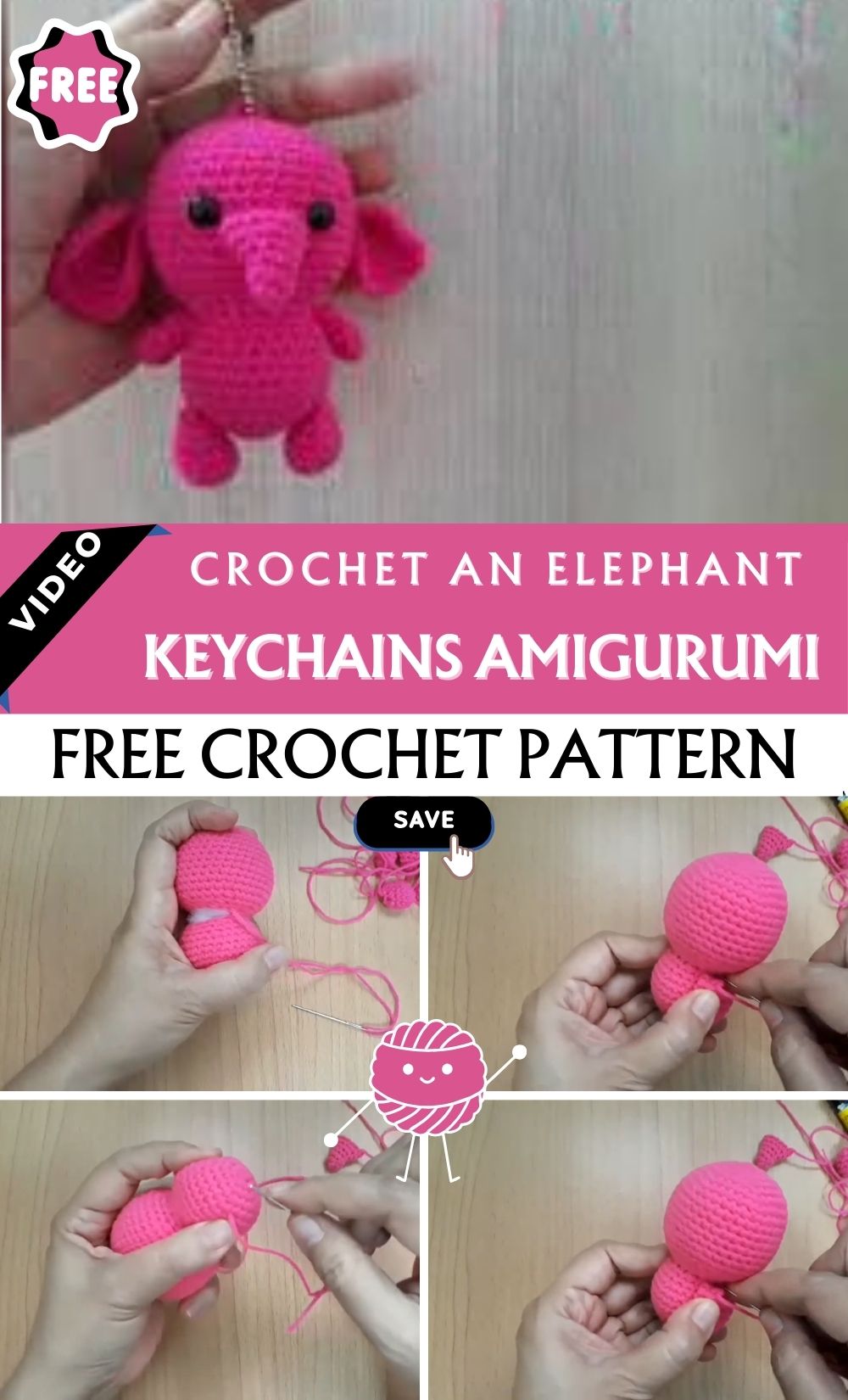 Flawless Crochet an Elephant Keychains Amigurumi Pattern