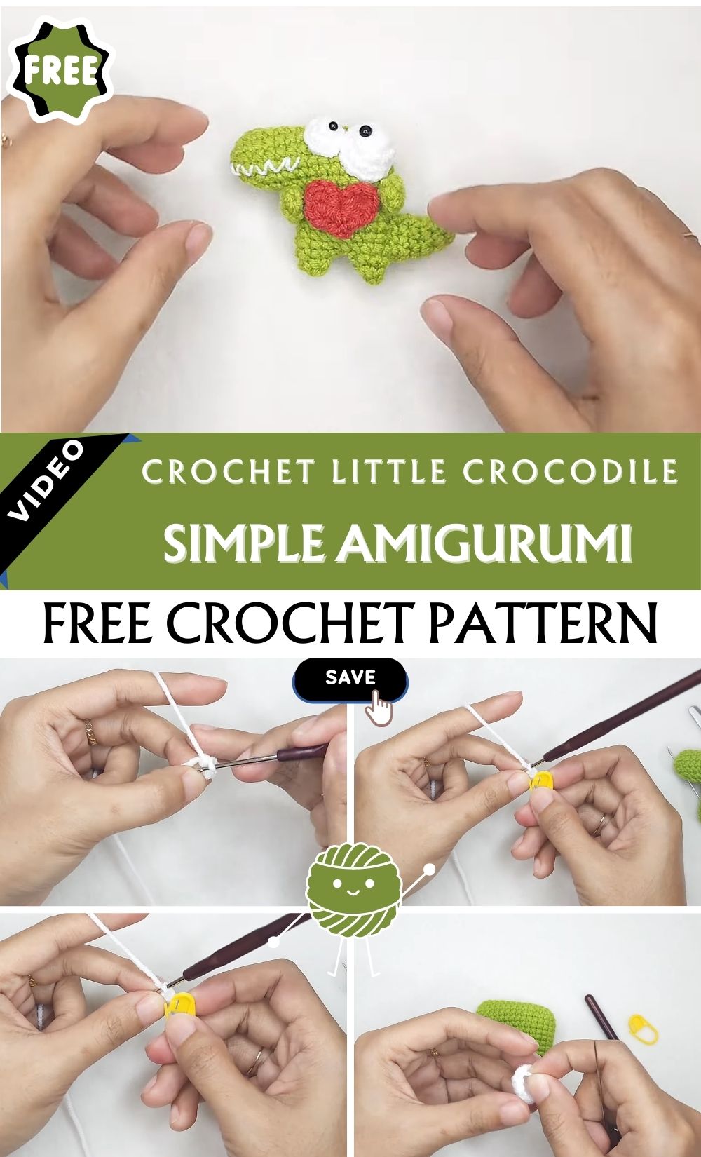 Honest Crochet Little Crocodile Simple Amigurumi Pattern