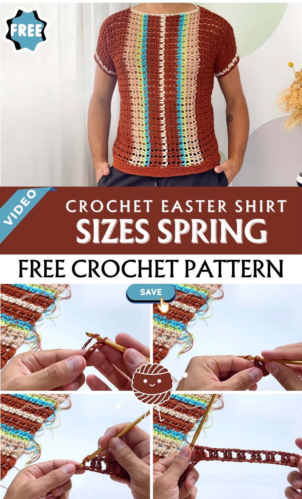 Impressive Crochet Easter Shirt Sizes Spring Pattern