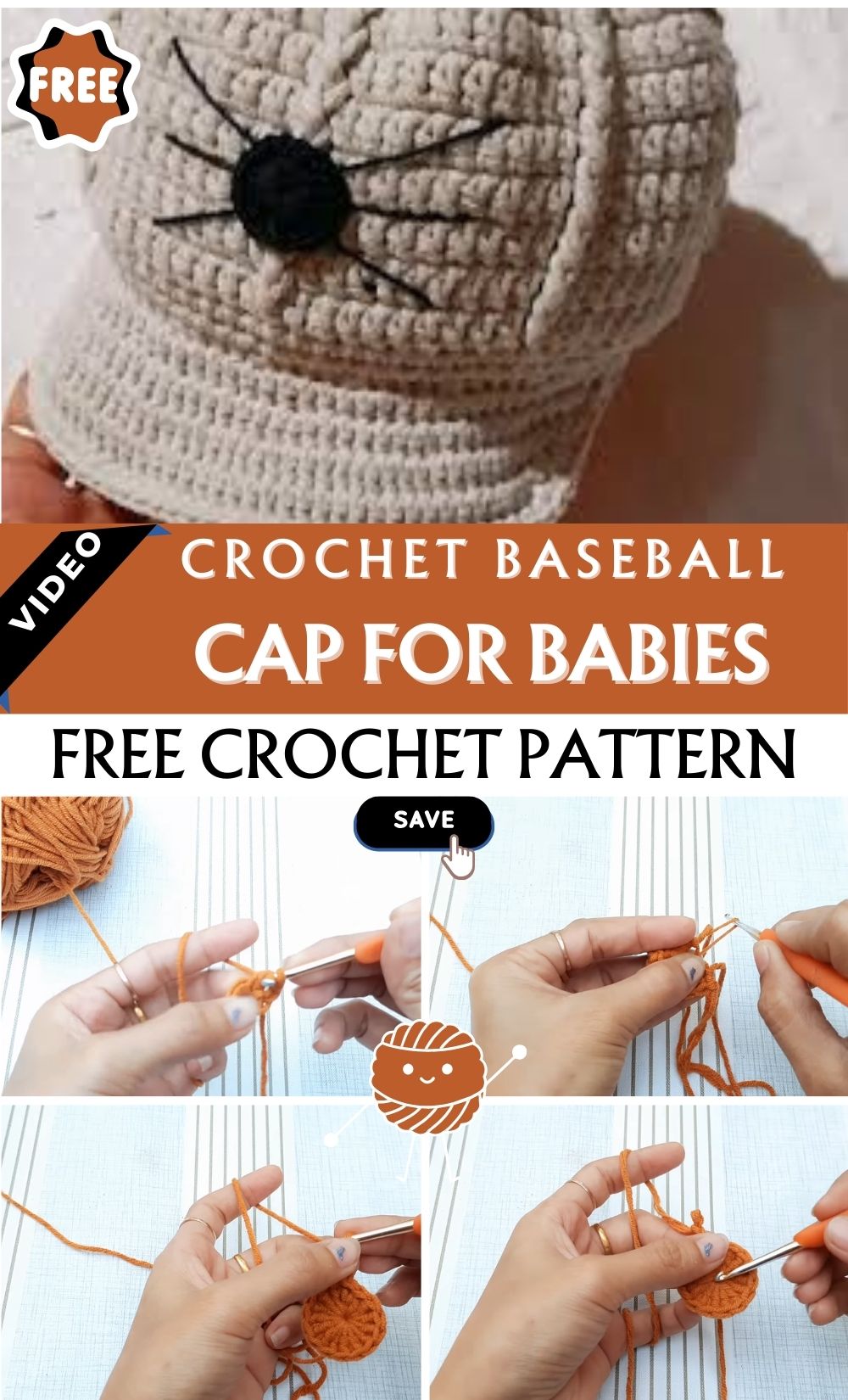 Outstanding Crochet Baseball Cap for Babies Pattern