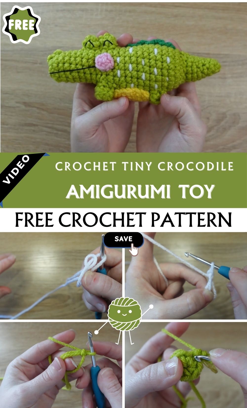 Incredible Crochet Tiny Crocodile Amigurumi Pattern Toy