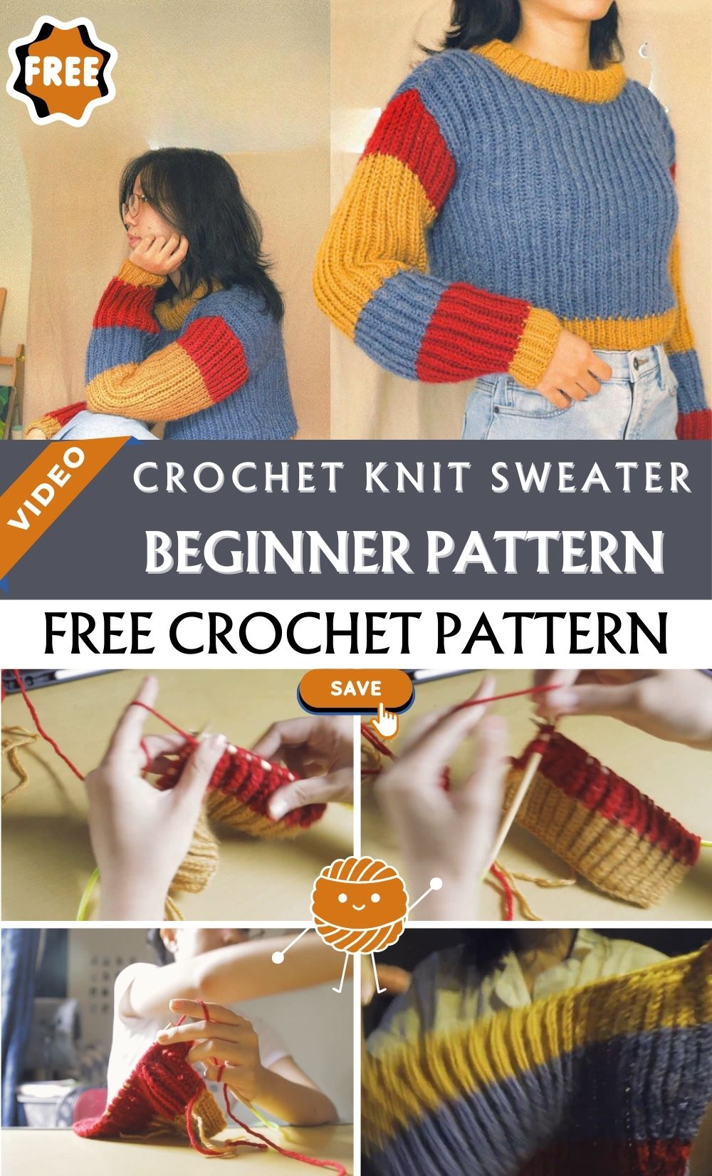 Wonderful Crochet Knit Sweater Beginner Pattern