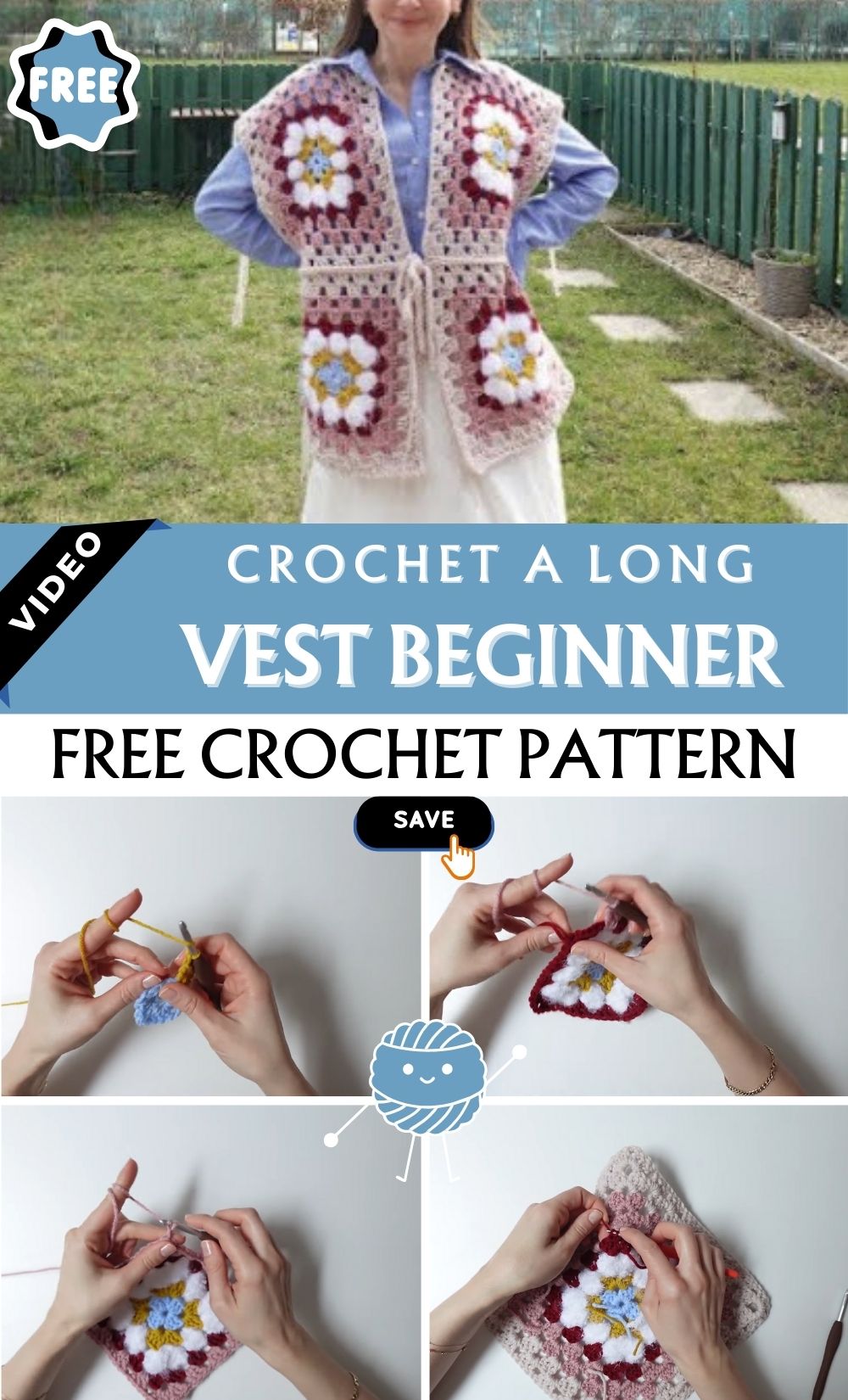Wonderful Crochet a Long Vest Beginner Pattern