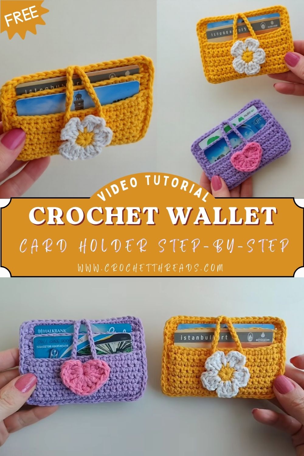 Adorable Crochet Wallet Card Holder Step-by-Step Easy Pattern