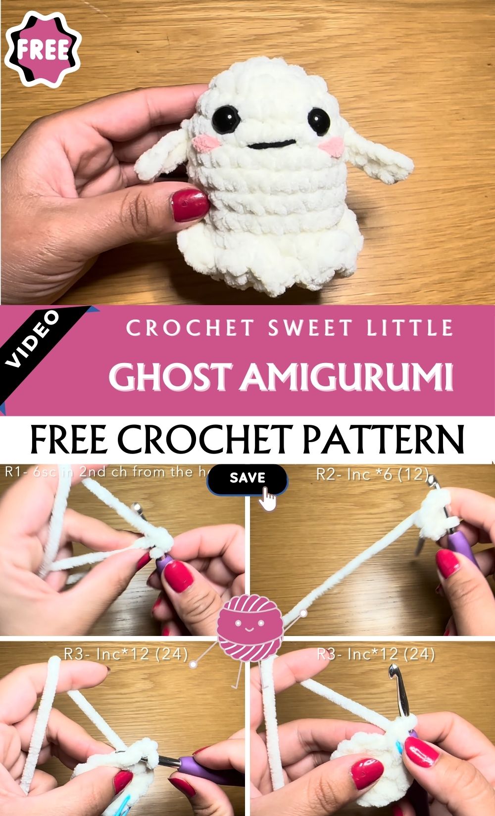 Amazing Crochet Sweet Little Ghost Amigurumi Pattern