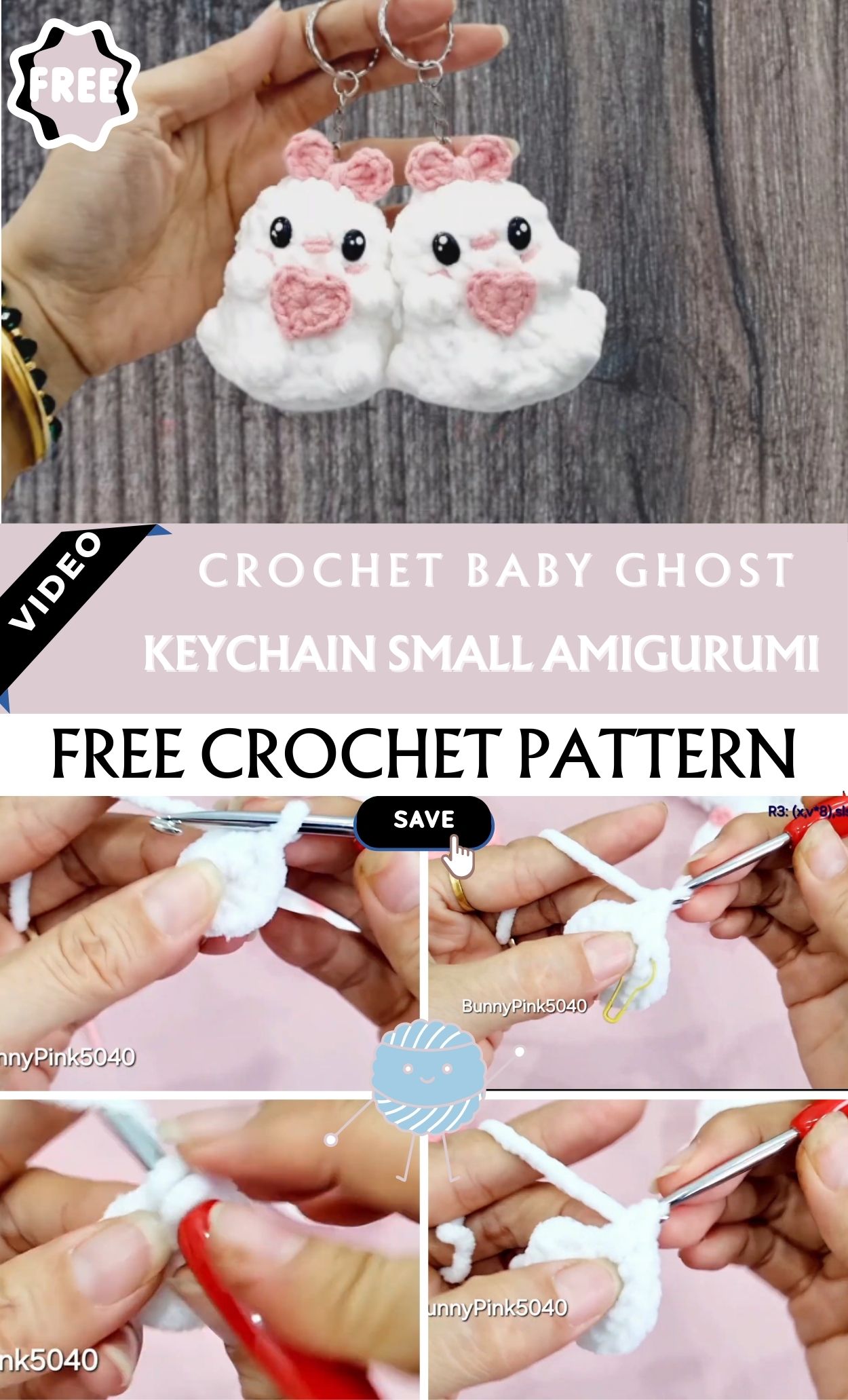 Brilliant Crochet Baby Ghost Keychain Small Amigurumi Project