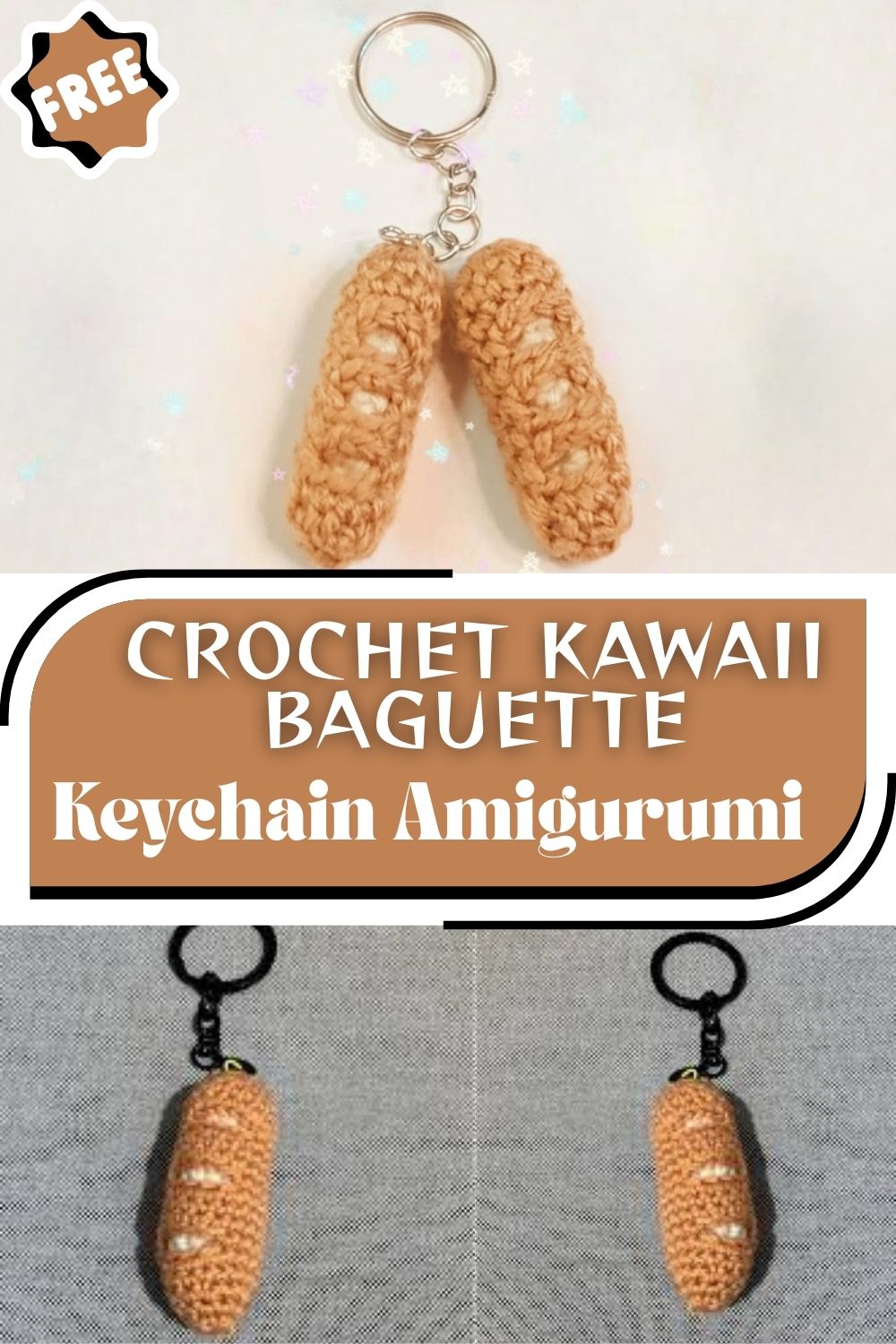Brilliant Crochet Kawaii Baguette Keychain Amigurumi Pattern