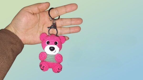 Crochet Lotso Bear Keychain for Beginners Amigurumi Pattern