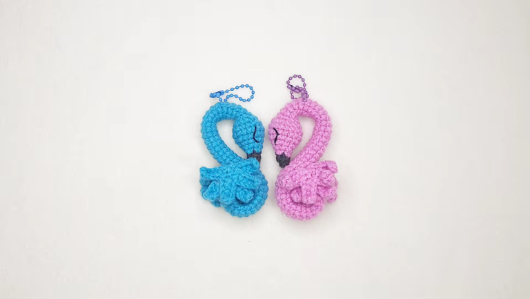 Harmonious Crochet Tiny Flamingo Keyring Amigurumi Pattern Toy