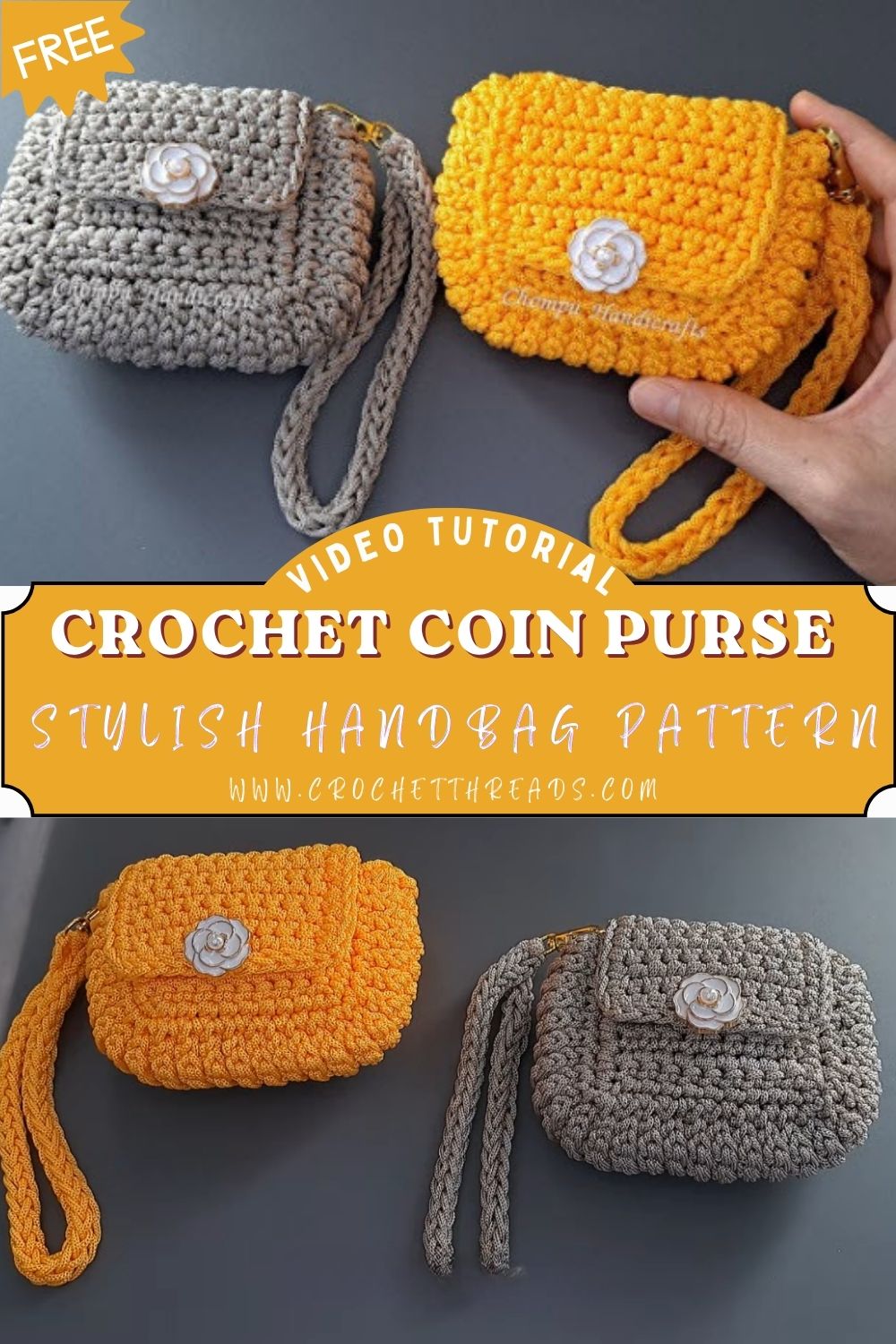 Exceptional Crochet Mini coin purse Stylish Handbag Pattern for Beginners