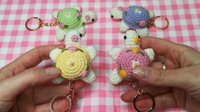 Fantastic Crochet Little Turtle Keychain Charm Amigurumi Soft & Colorful Pattern