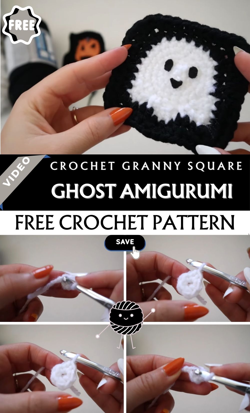 Inspiring Crochet Granny Square Ghost Amigurumi Pattern