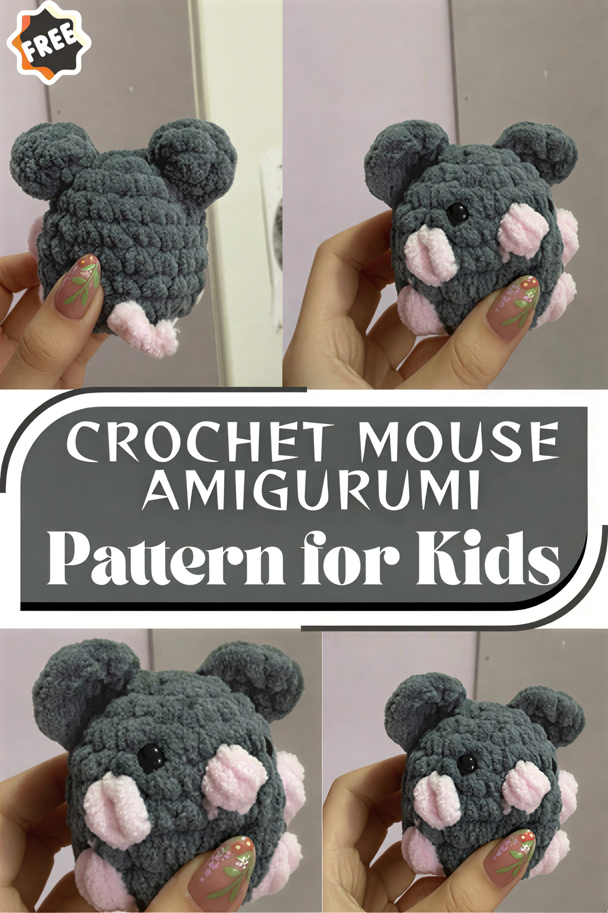 Low-Sew Free Crochet Mouse Amigurumi Pattern for Kids