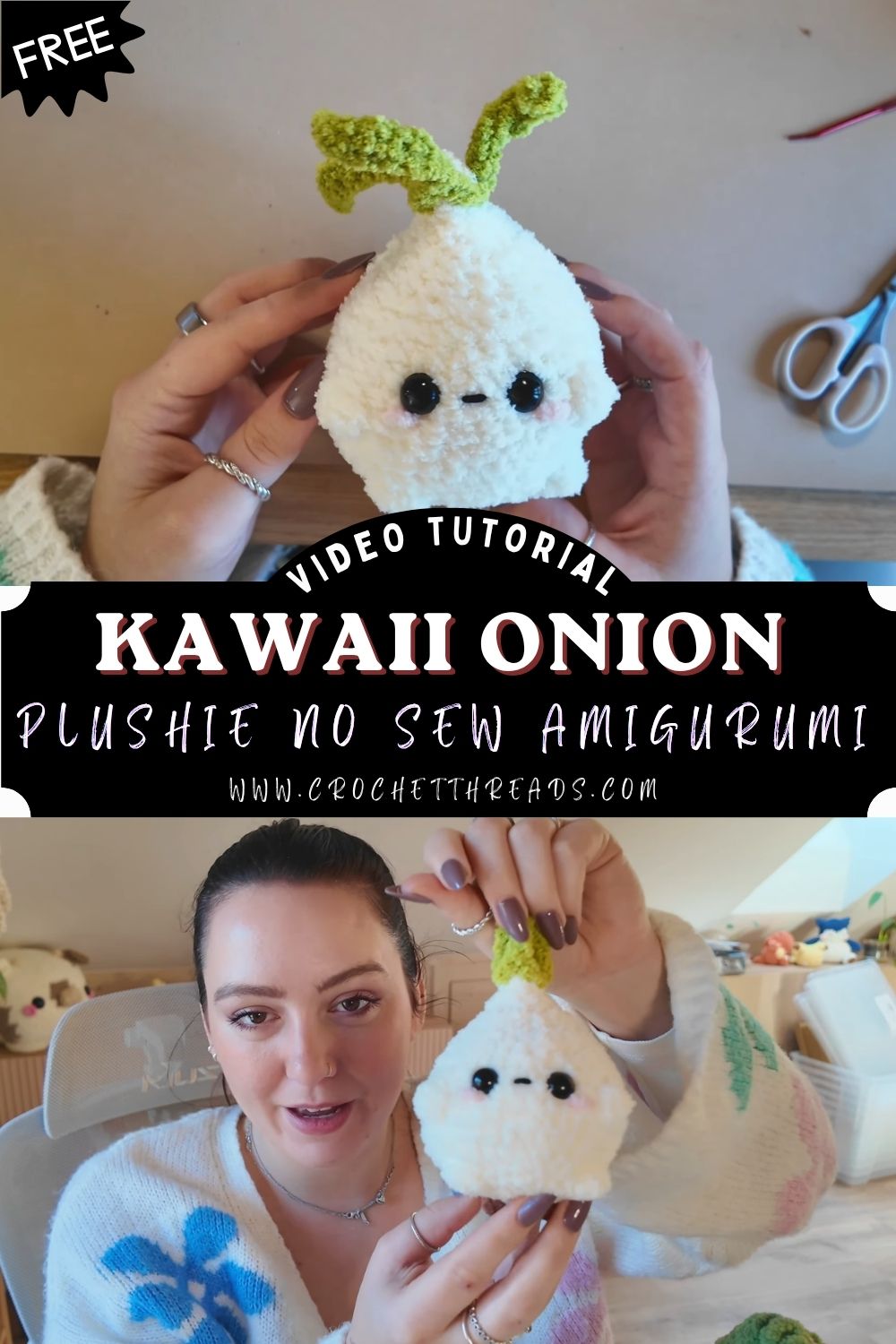 Stunning Crochet Kawaii Onion Plushie No Sew Amigurumi Pattern Toy