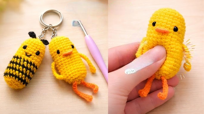 Confident Crochet Bee & Duck Keychain Amigurumi Easy 10-Minute Pattern