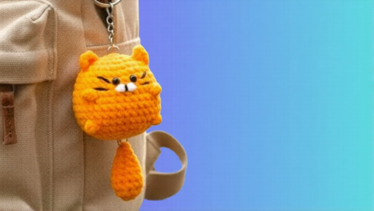 Gorgeous Crochet Cat Keychain Amigurumi Easy Step-by-Step Pattern