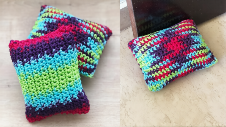 Modern Crochet Pillow Cushion Colorful & Cozy Home Decor Pattern Idea