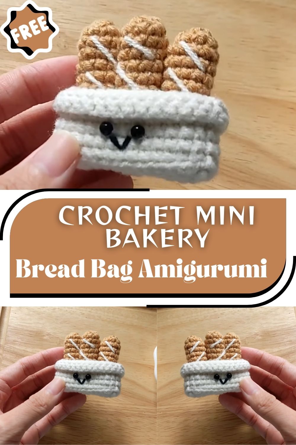 Unique Crochet Mini Bakery Bread Bag Amigurumi Pattern