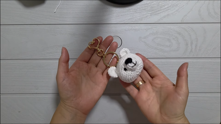 Dazzling Crochet Polar Bear Keychain Amigurumi Step-by-Step Pattern