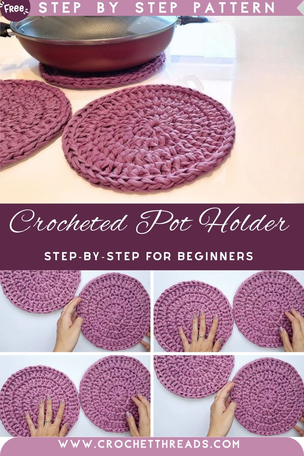 Balanced Crocheted Pot Holder Pattern Step-by-Step for Beginners