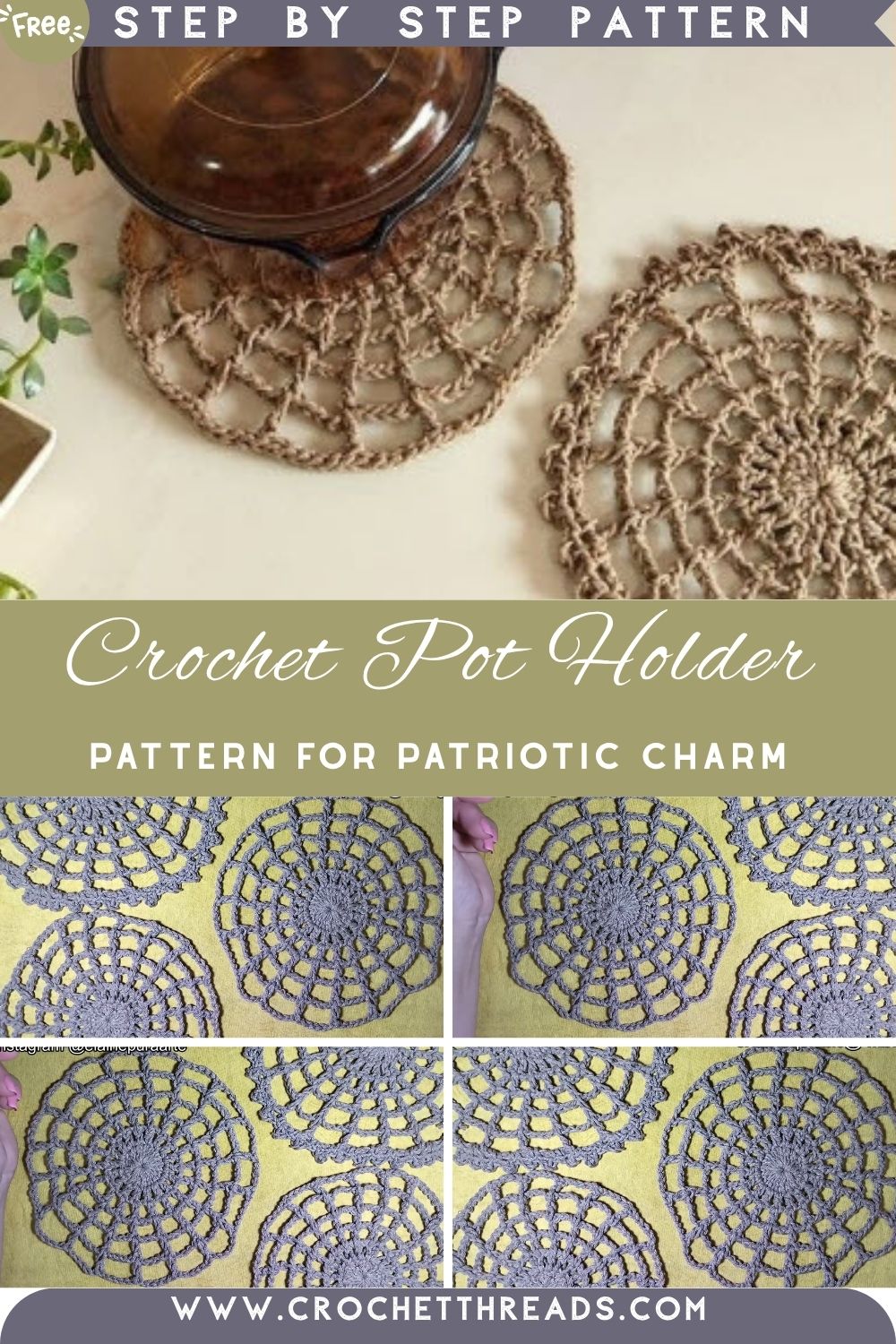Charming Crochet Pot Holder Pattern for Patriotic Charm Ideas