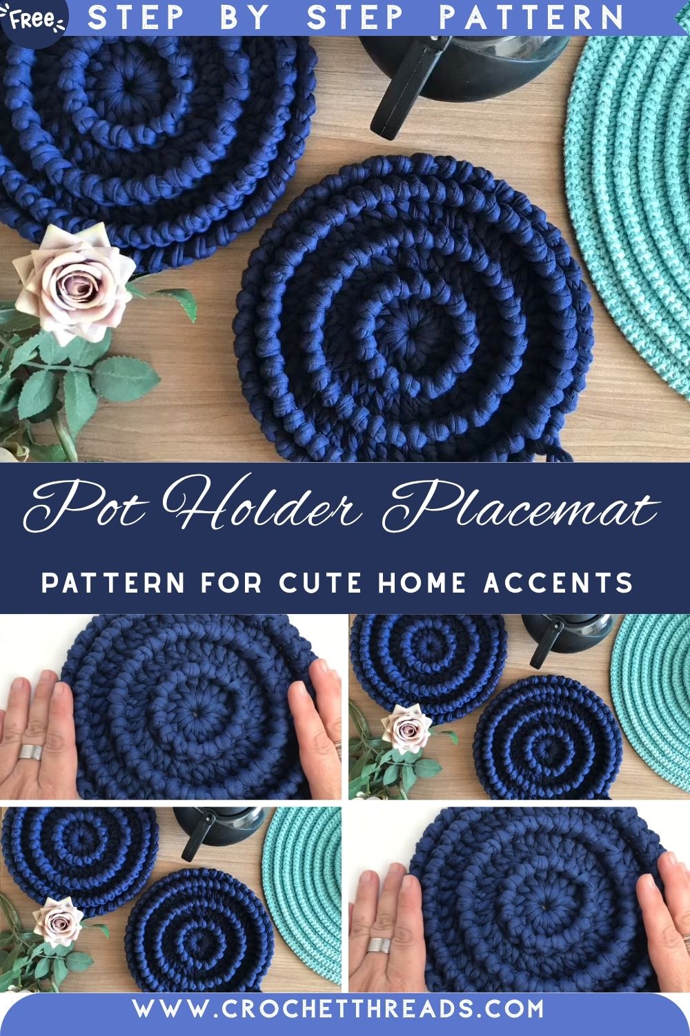 Fabulous Crochet Pot Holder Placemat Pattern for Cute Home Accents
