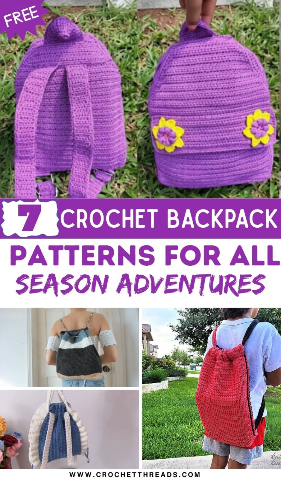 Textured Crochet Backpack Pattern Free Crochet Backpack Patterns