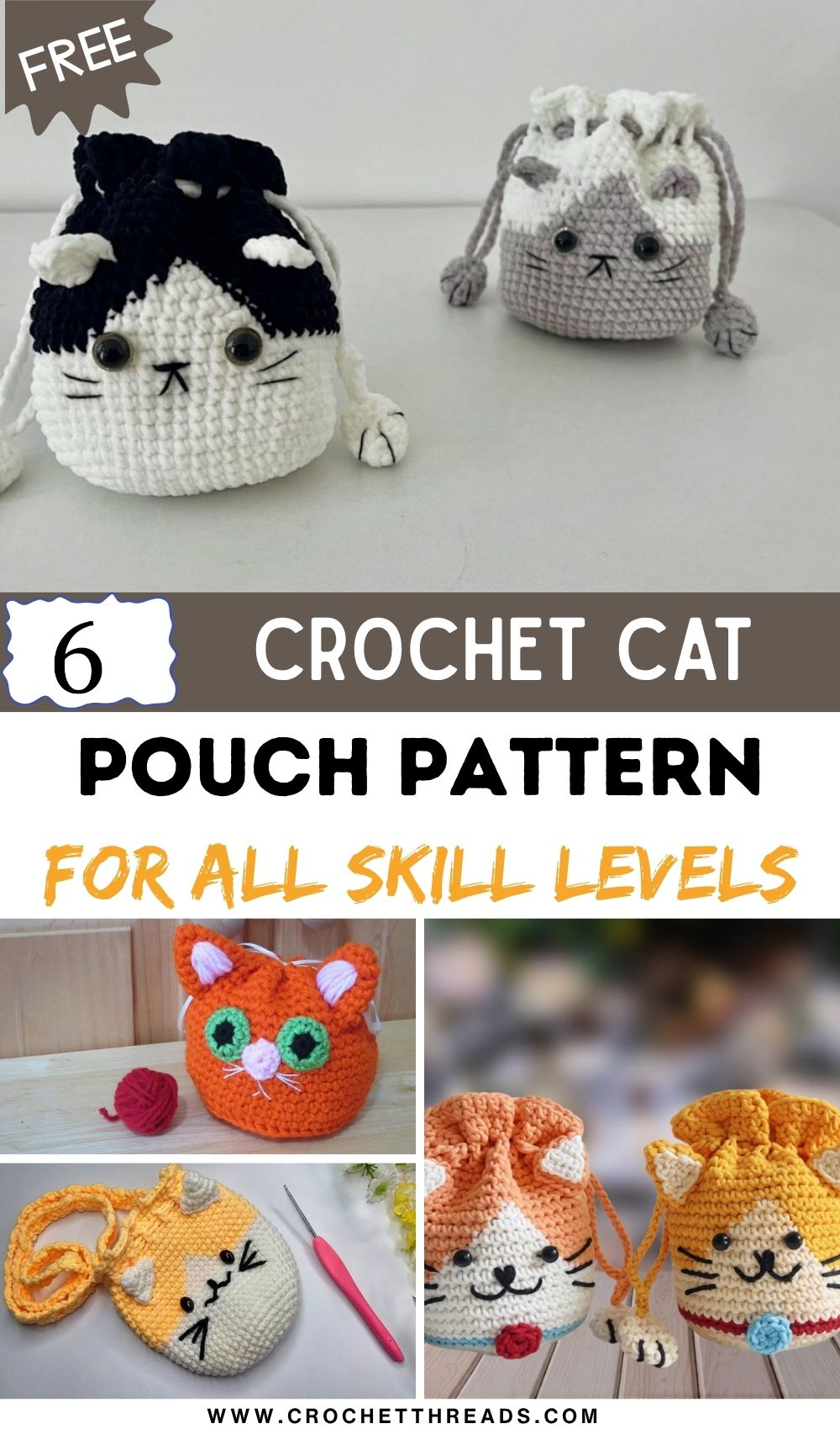 Free Crochet Cat Pouch Pattern for All Skill Levels