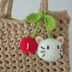 Crochet Hello Kitty Keychain Cherry Patterns for Bags & Keys