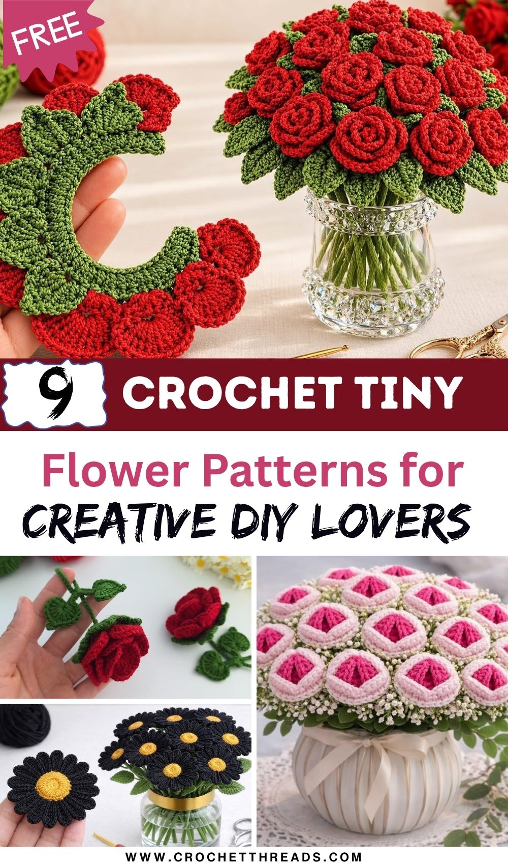 Magic Crochet Tiny Flower Patterns for Creative DIY Lovers