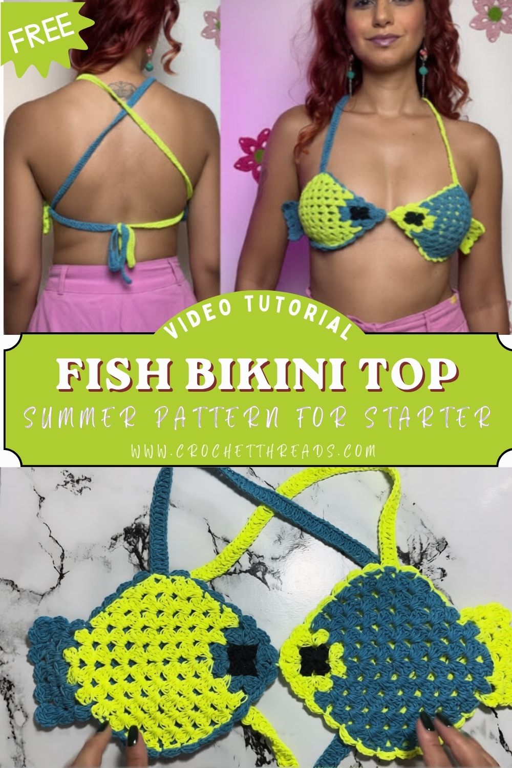 Outstanding Crochet Fish Bikini Top Summer Pattern for Starter
