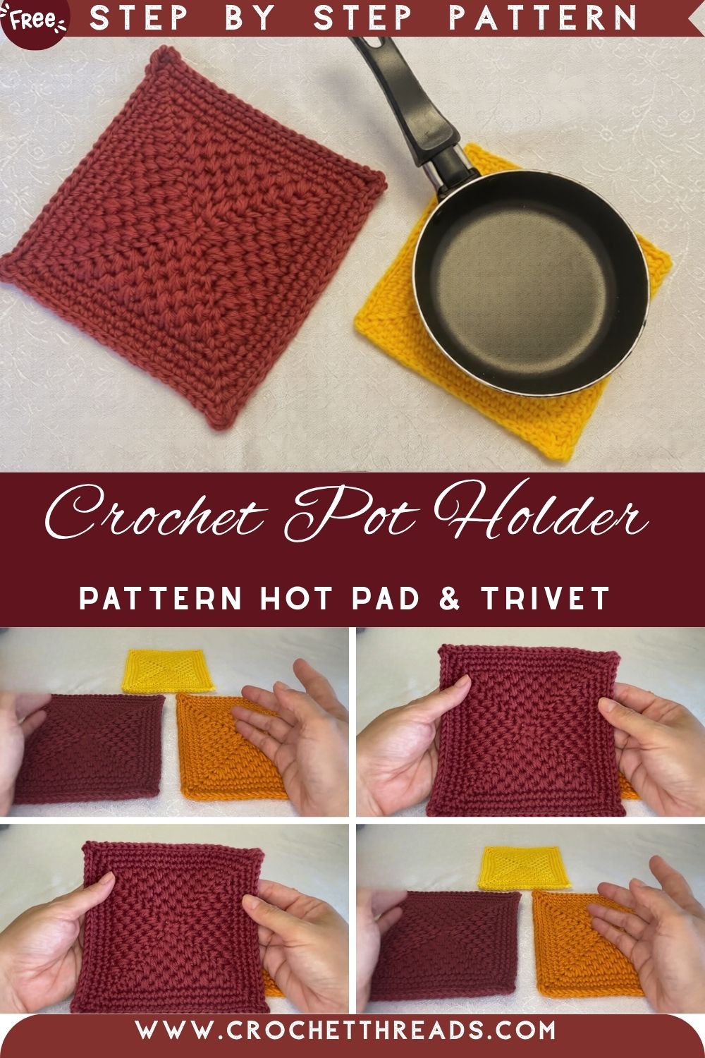 Outstanding Crochet Pot Holder Pattern Hot Pad & Trivet