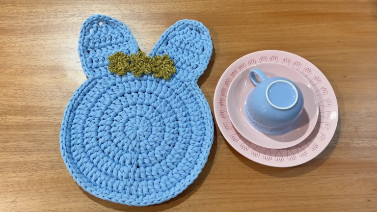 Crochet Bunny Placemat Pattern for Easter & Spring Table Decor