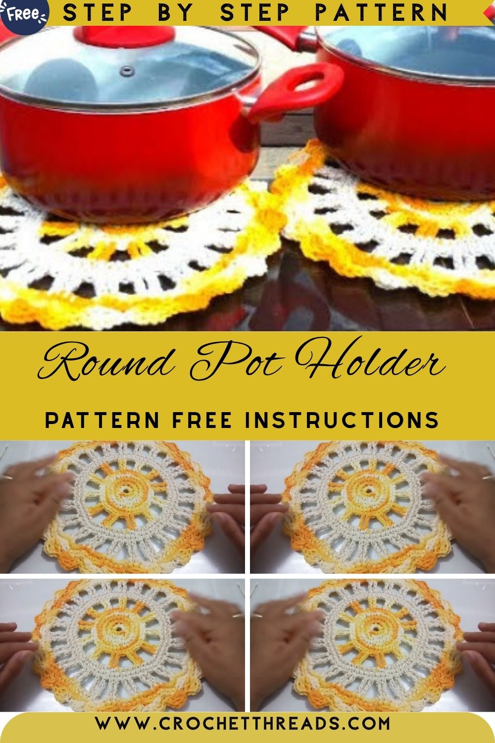 Tender Crochet a Round Pot Holder Pattern Free Instructions