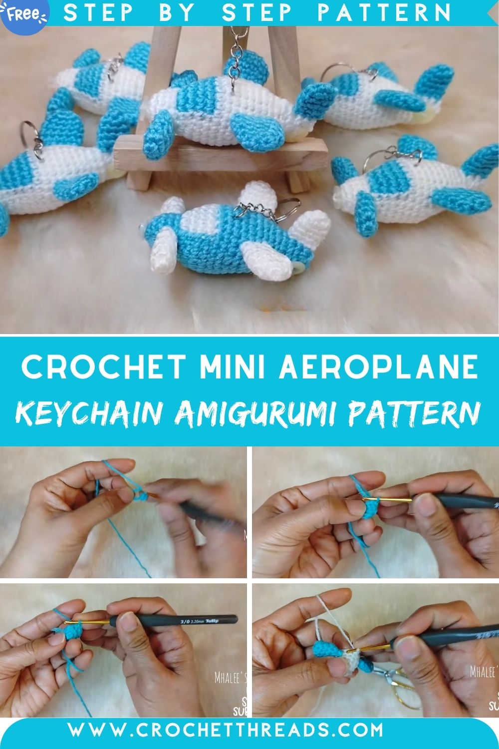 Adorable Crochet Mini Aeroplane Keychain Amigurumi Pattern – Step-by-Step for Beginners