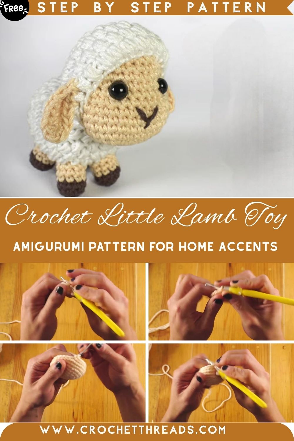 Brilliant Crochet Little Lamb Toy Amigurumi Pattern for Home Accents