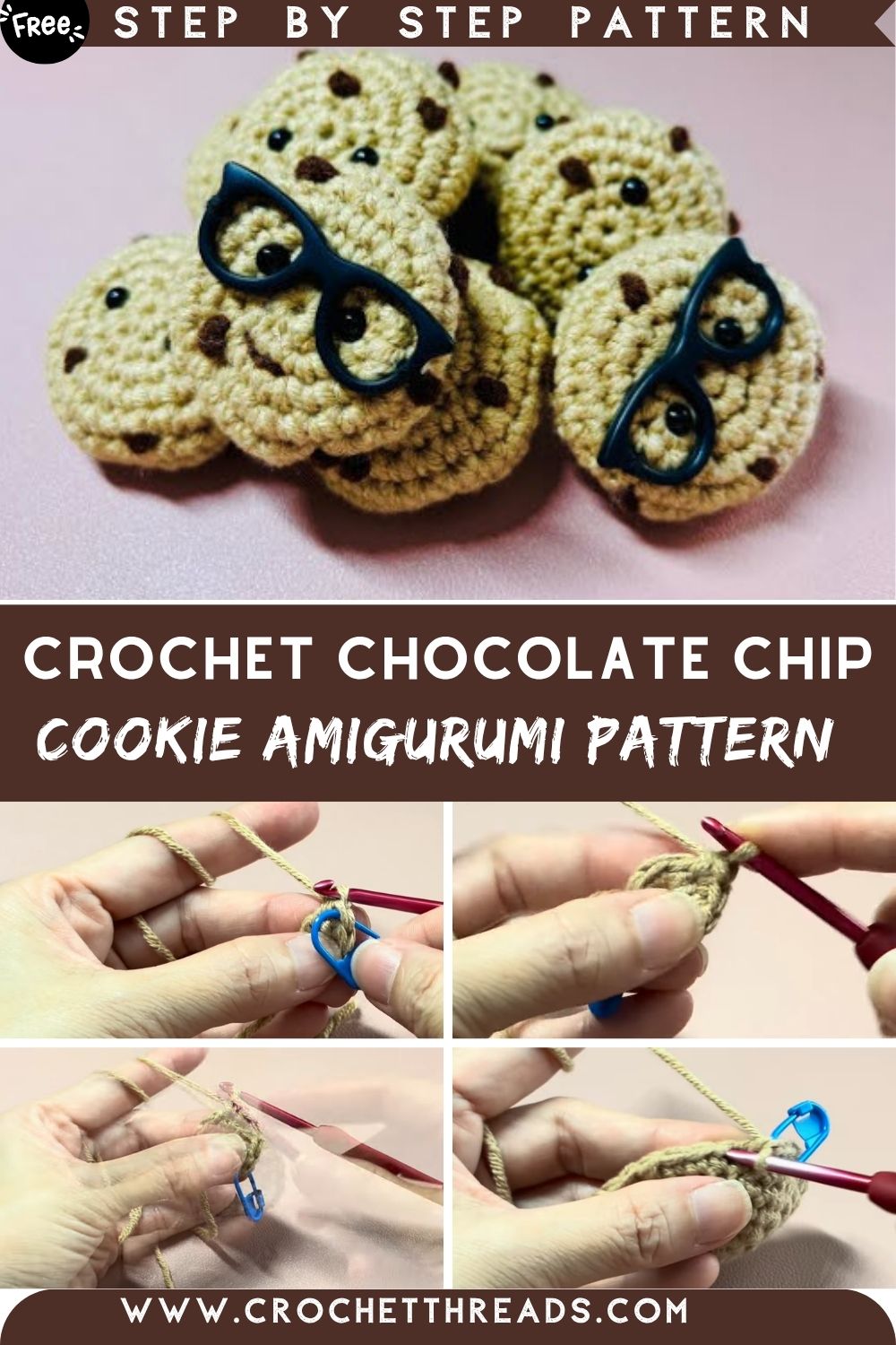 Charming Crochet Chocolate Chip Cookie Amigurumi Pattern for Stylish Appeal
