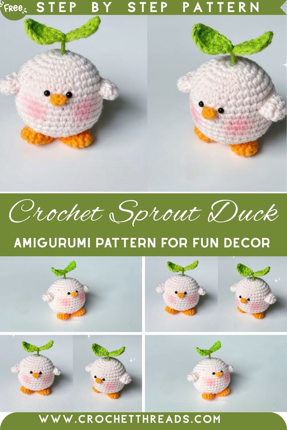 Charming Crochet Sprout Duck Amigurumi Pattern for Fun Decor