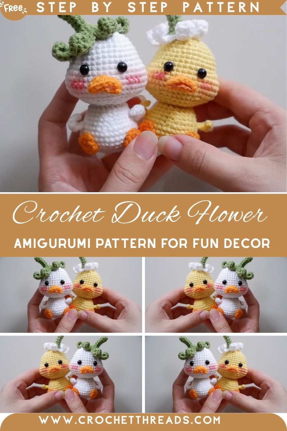 Fabulous Crochet Duck With Flower Crown Amigurumi Pattern for Fun Decor